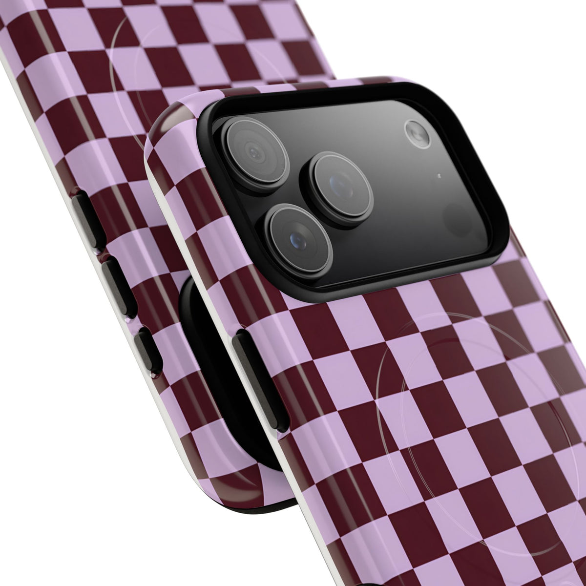 Cherry Check MagSafe Tough Phone Case — Magnetic Protective Cover