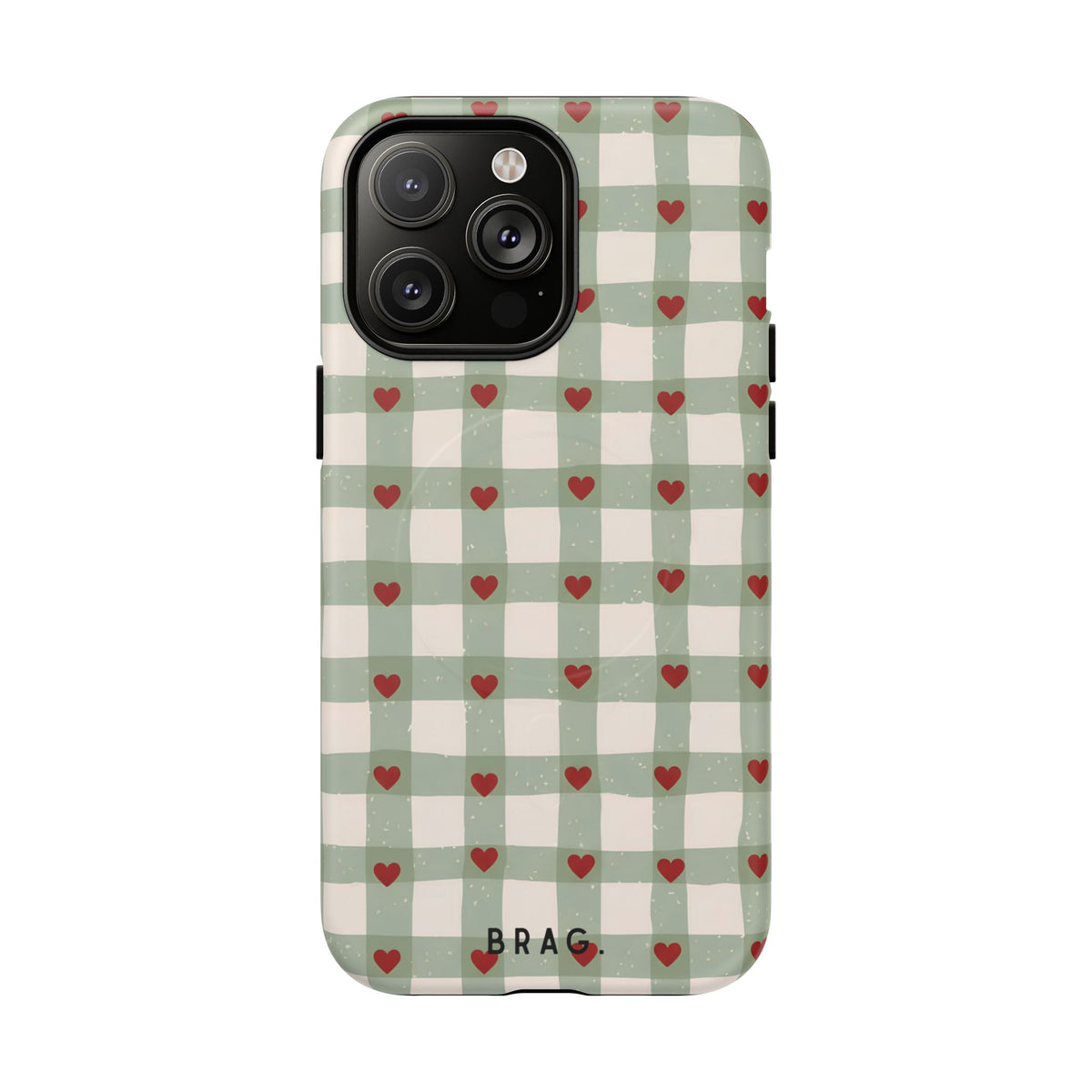 Mint Hearts MagSafe Tough Phone Case — Magnetic Protective Cover
