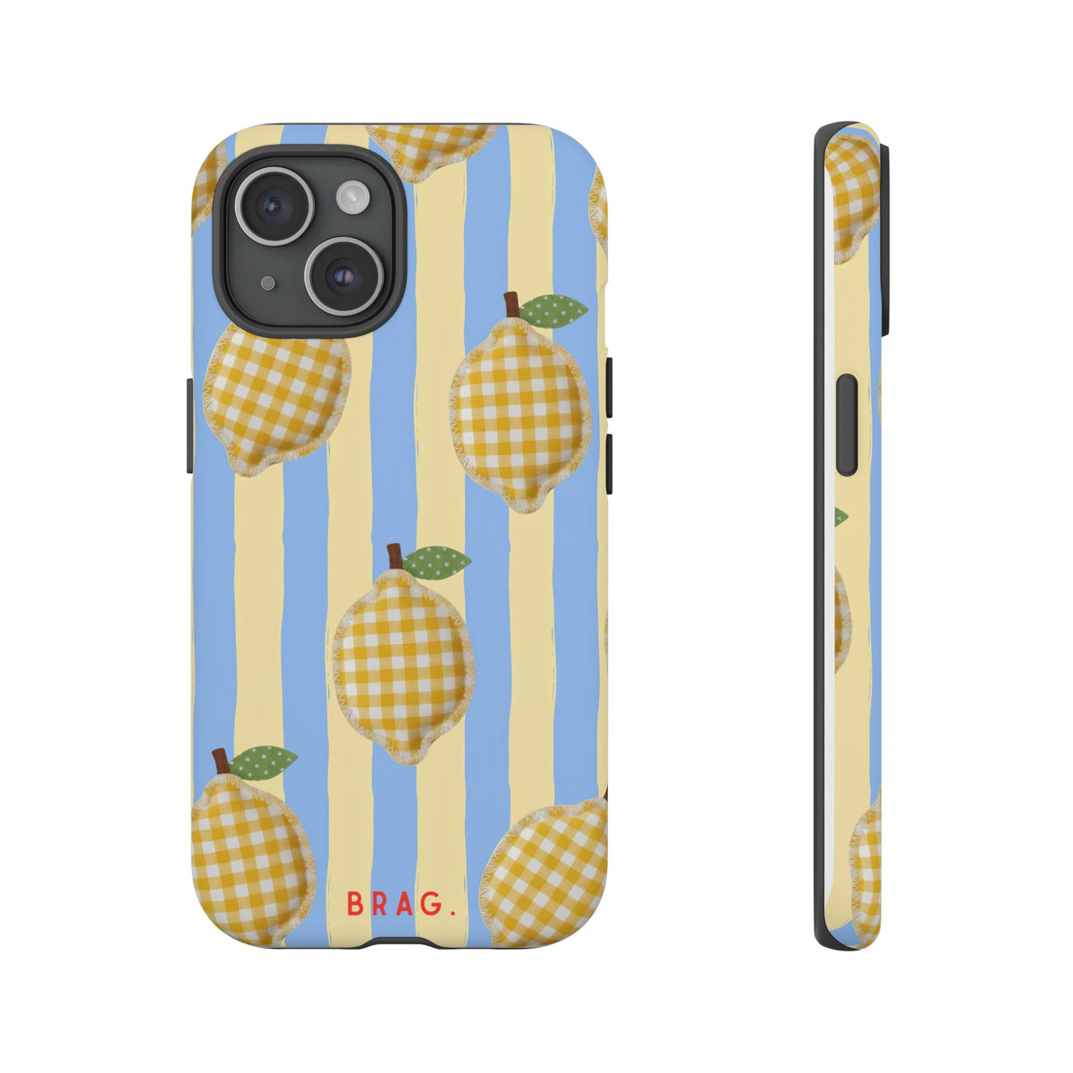 Lemon Checks Tough Phone Case – Shockproof Protective iPhone Cover