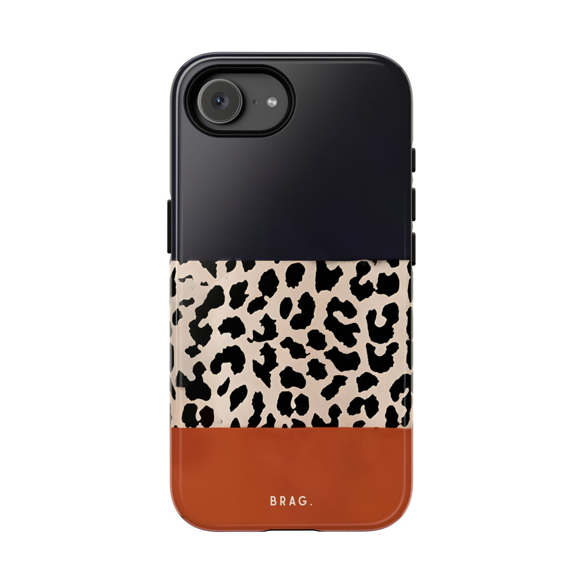 Leopard Block Tough Phone Case – Shockproof Protective iPhone Cover