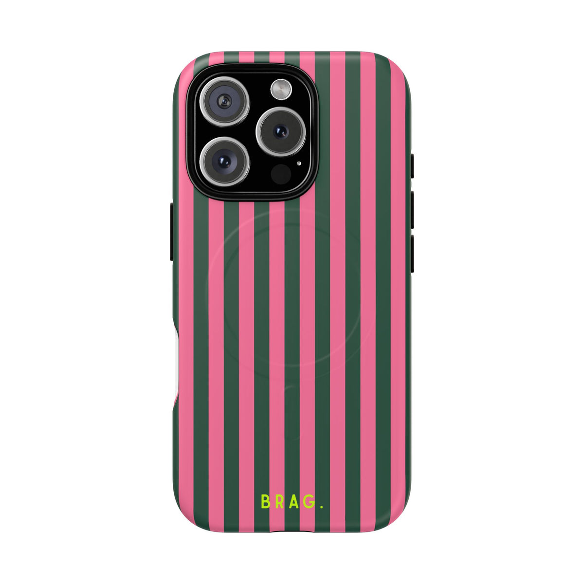 Flamingo Stripe MagSafe Tough Phone Case — Magnetic Protective Cover