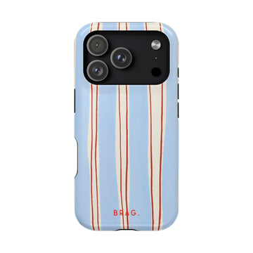 Blue Linen Magnetic Impact-Resistant Phone Case