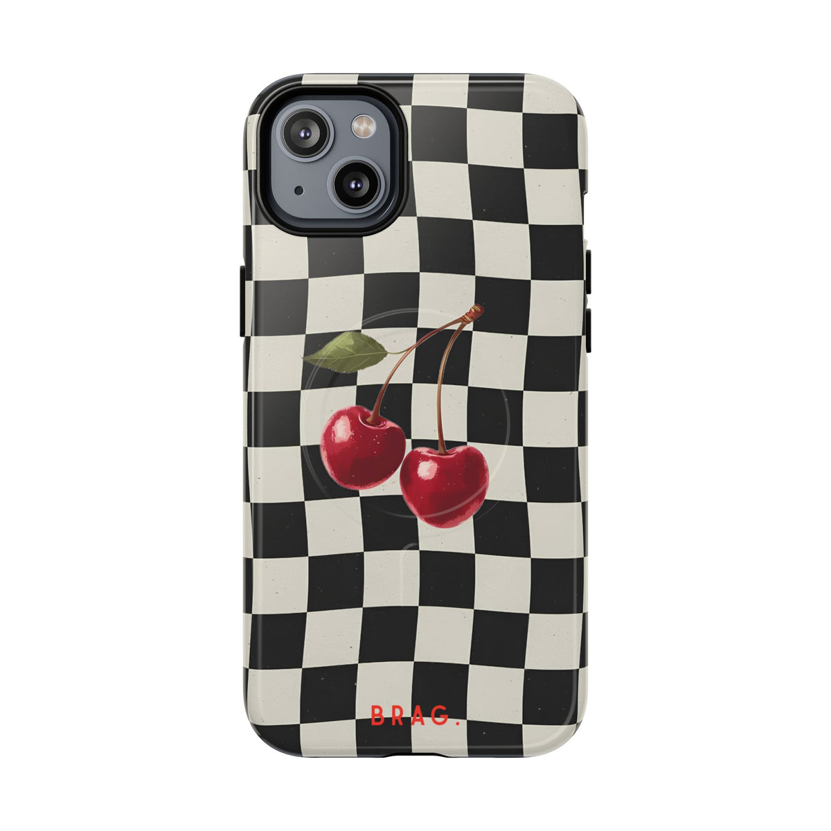 Cherry Check MagSafe Tough Phone Case — Magnetic Protective Cover