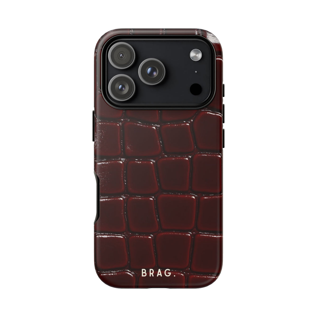 Cherry Leather Tough Phone Case – Shockproof Protective iPhone Cover