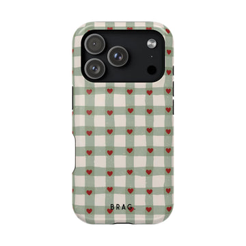 Mint Hearts Magnetic Impact-Resistant Phone Case