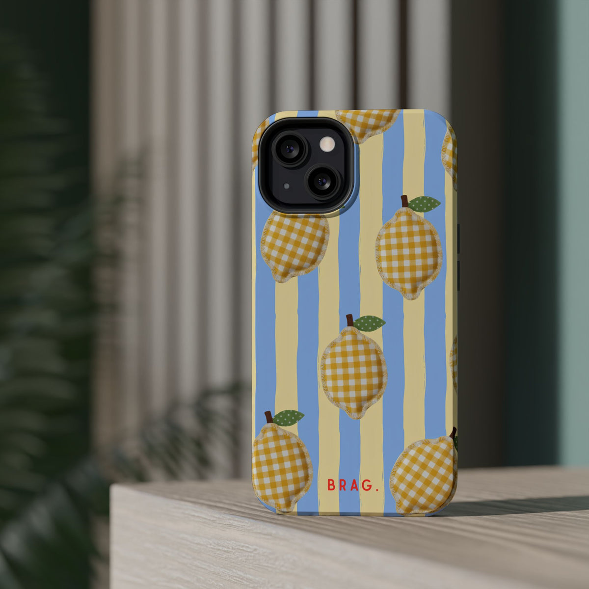 Lemon checks Magnetic Impact-Resistant Phone Case