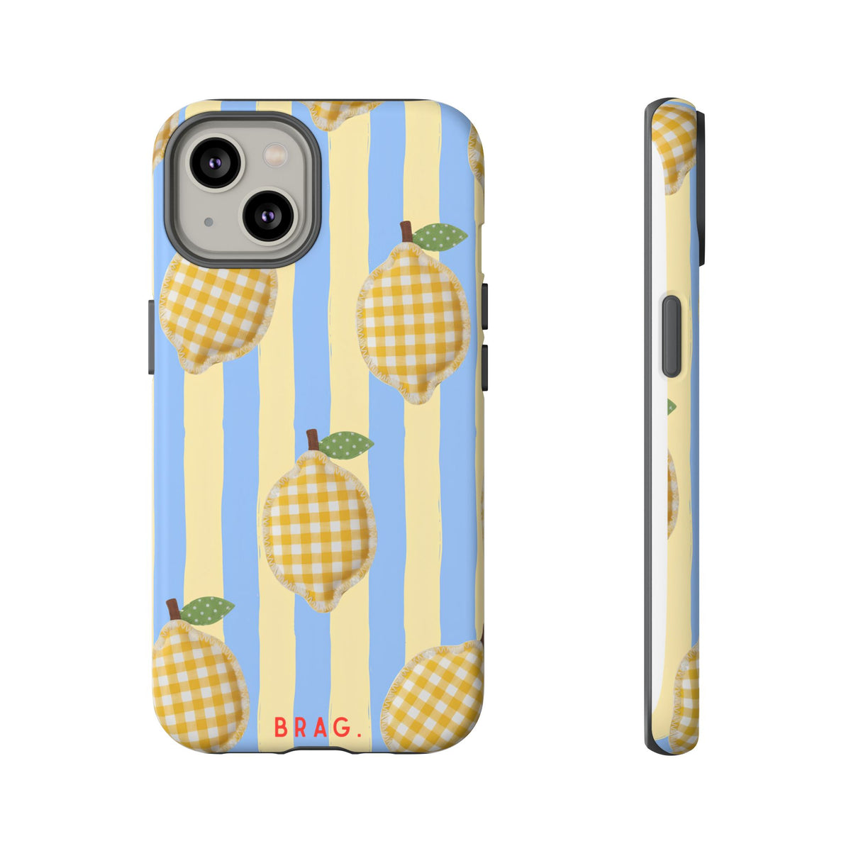 Lemon Checks Tough Phone Case – Shockproof Protective iPhone Cover