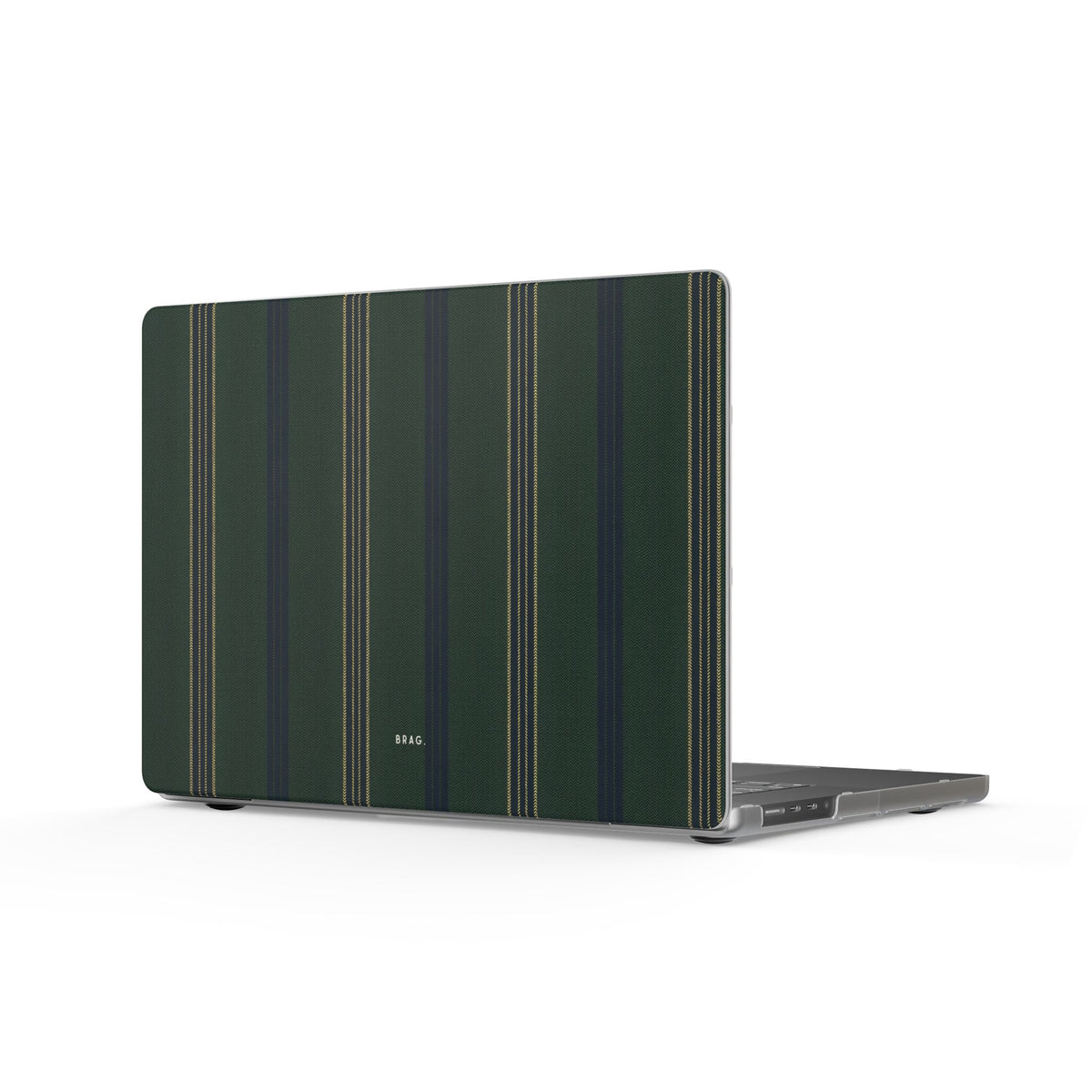Olive Pinstripe Matte MacBook Case — Slim Protective Laptop Cover
