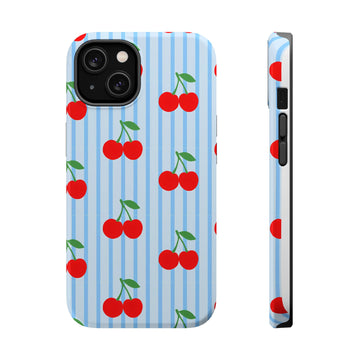 Sunday Market Magnetic Impact Phone Case — Blue Stripe Retro Design