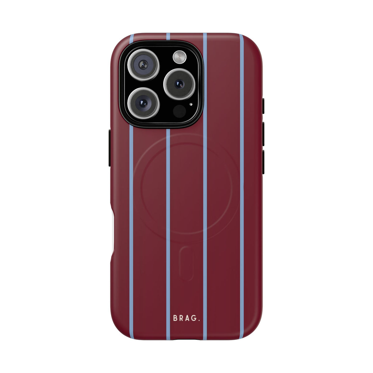 Bordeaux Stripe MagSafe Tough Phone Case — Magnetic Protective Cover