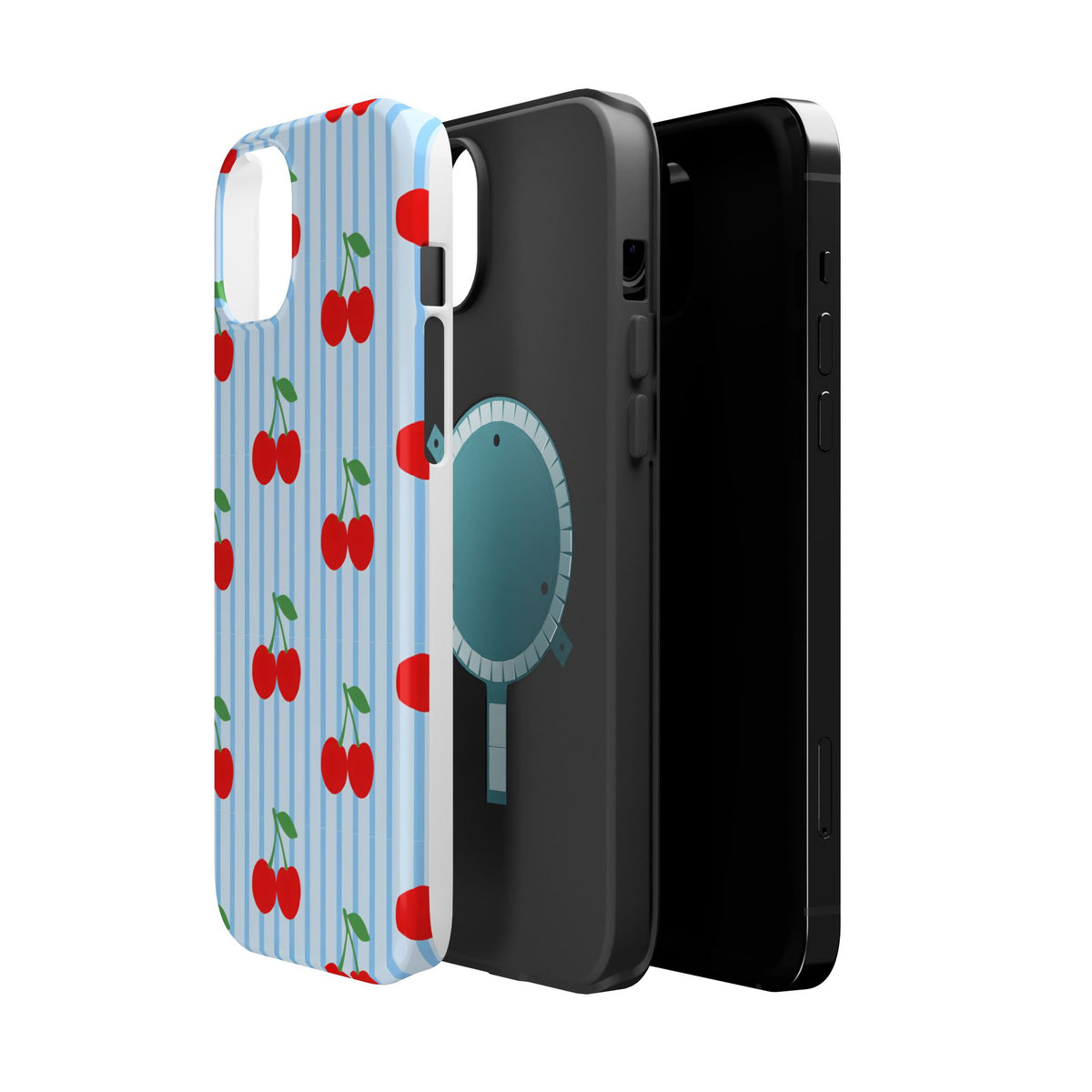 Sunday Market Magnetic Impact Phone Case — Blue Stripe Retro Design
