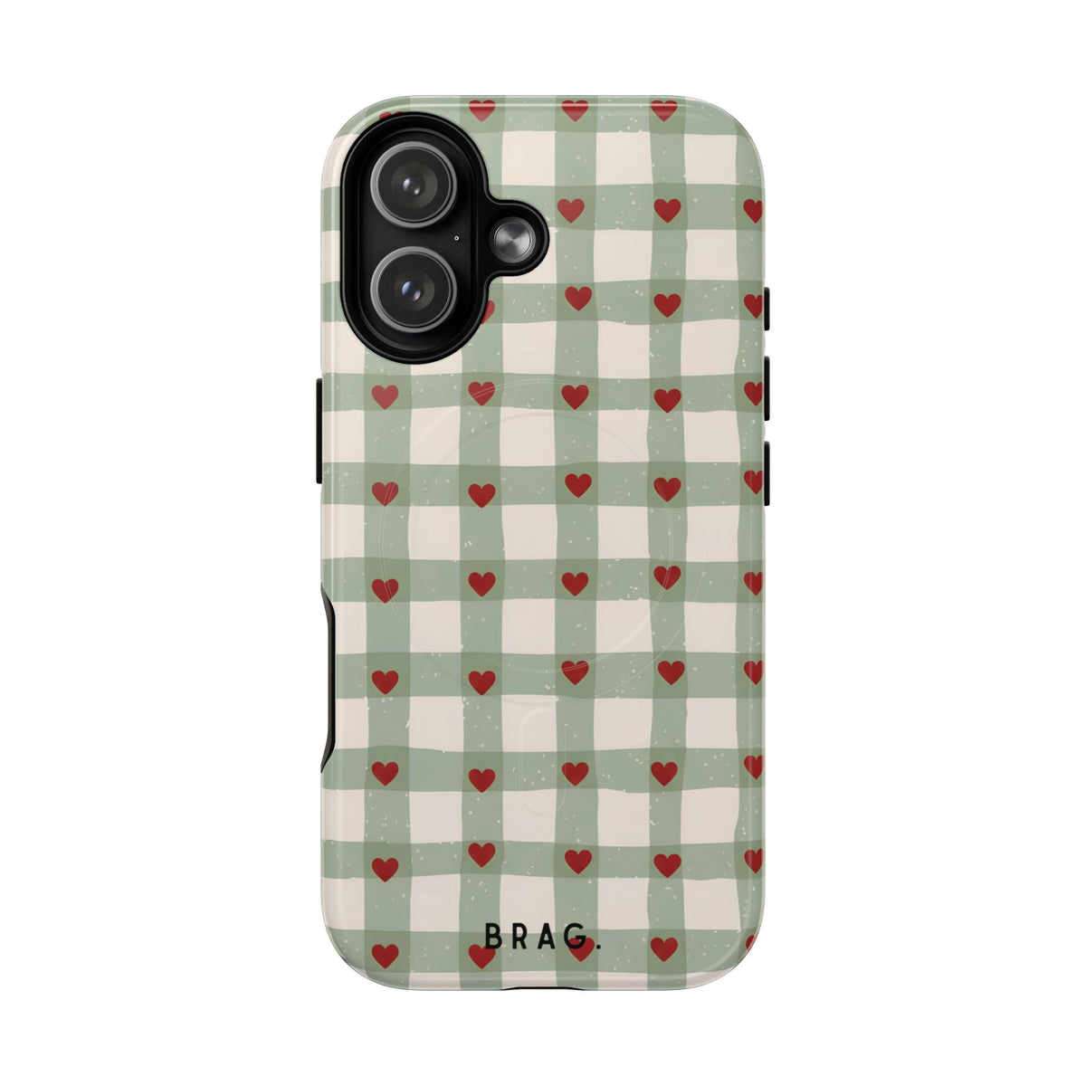 Mint Hearts MagSafe Tough Phone Case — Magnetic Protective Cover