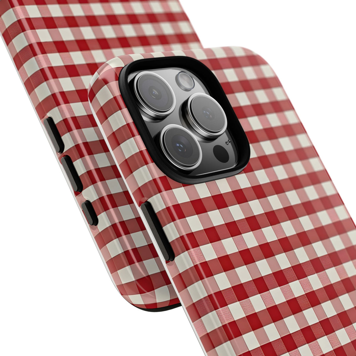 Red Gingham Tough Phone Case – Shockproof Protective iPhone Cover