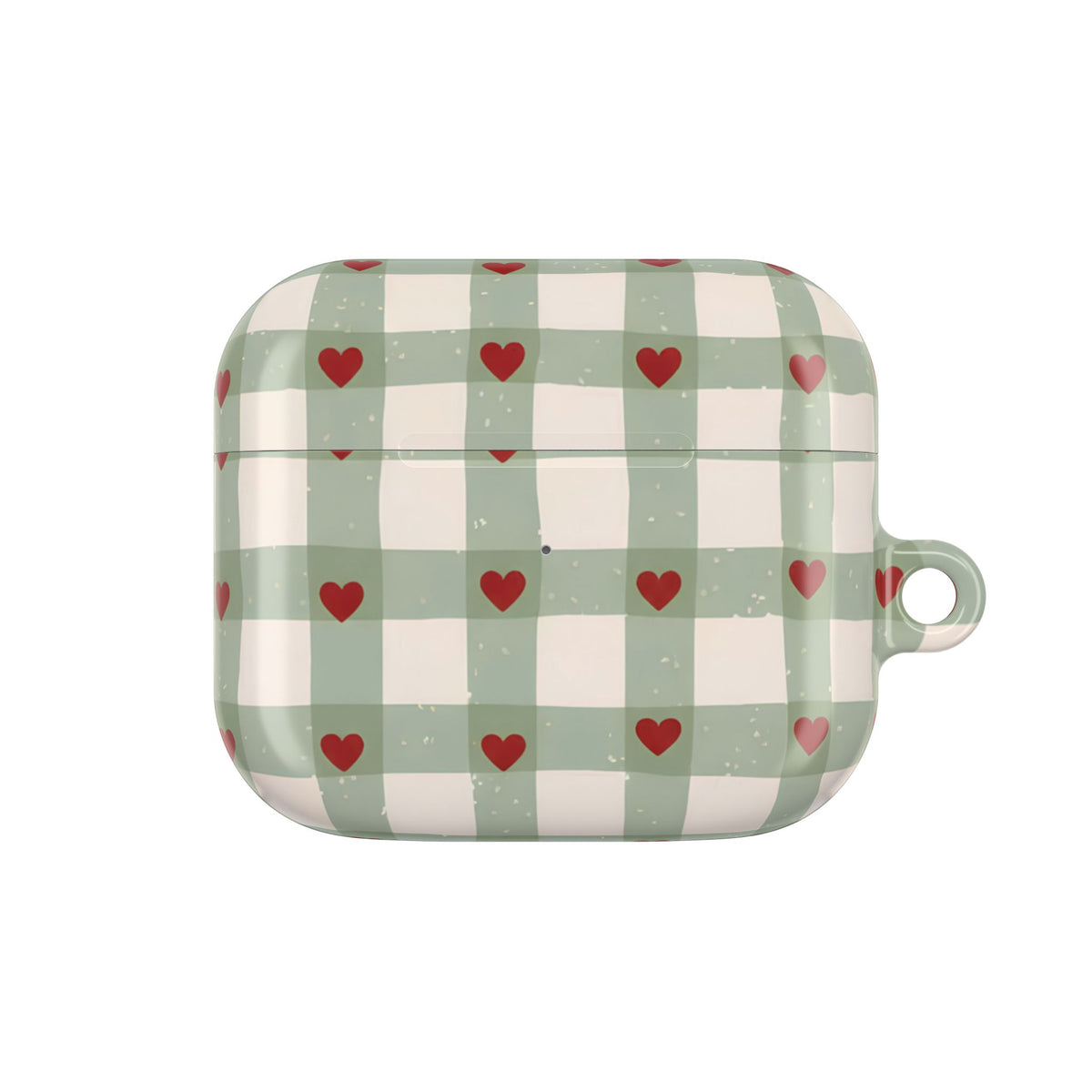 Mint Hearts AirPod Case – Slim Protective Charging Case