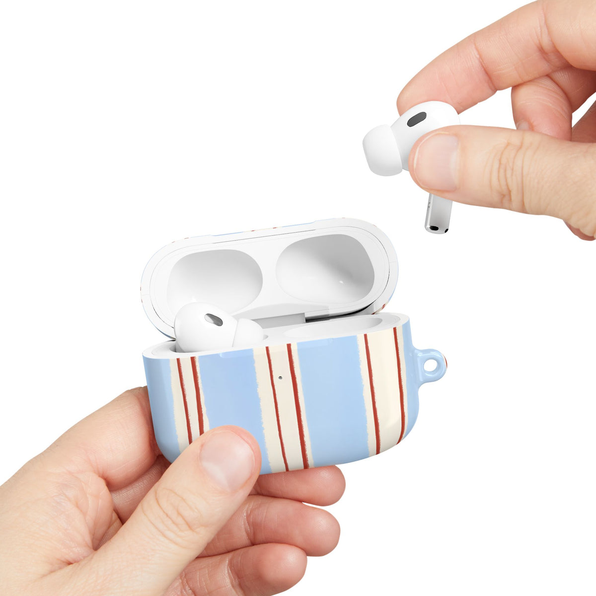 Blue Linen AirPod Case – Slim Protective Charging Case