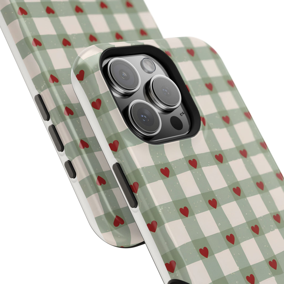 Mint Hearts Magnetic Impact-Resistant Phone Case