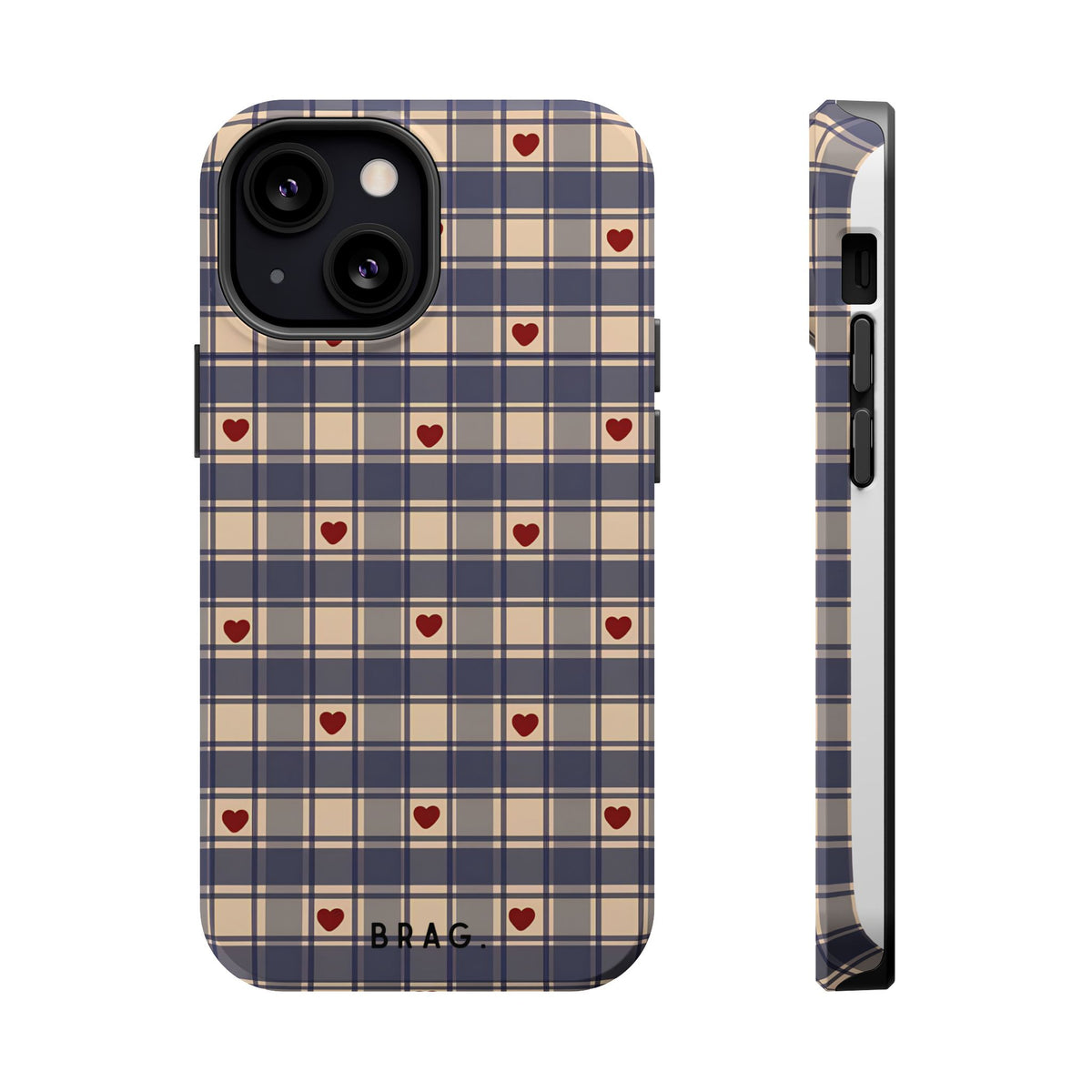 Heart Plaid Magnetic Impact-Resistant Phone Case
