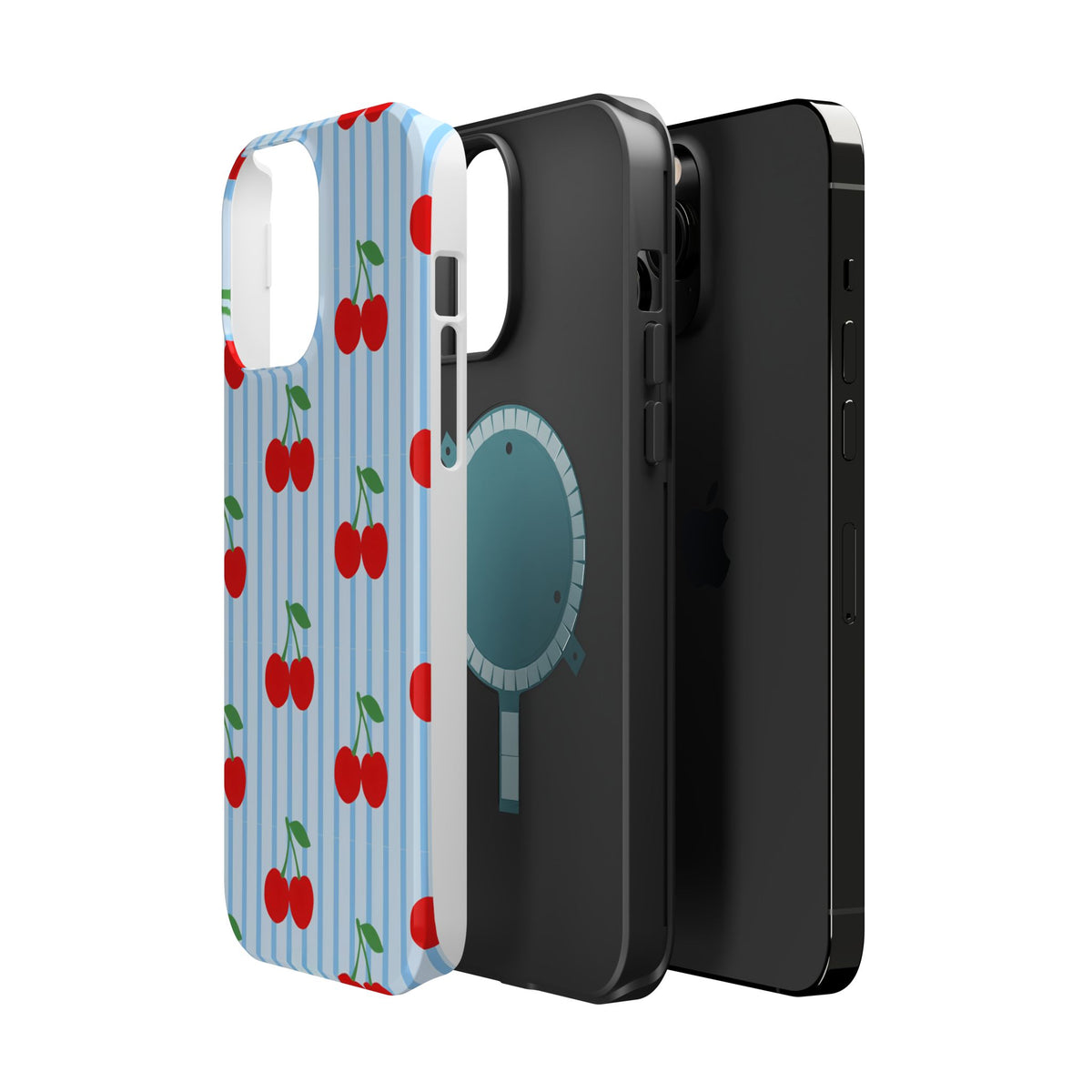 Sunday Market Magnetic Impact Phone Case — Blue Stripe Retro Design