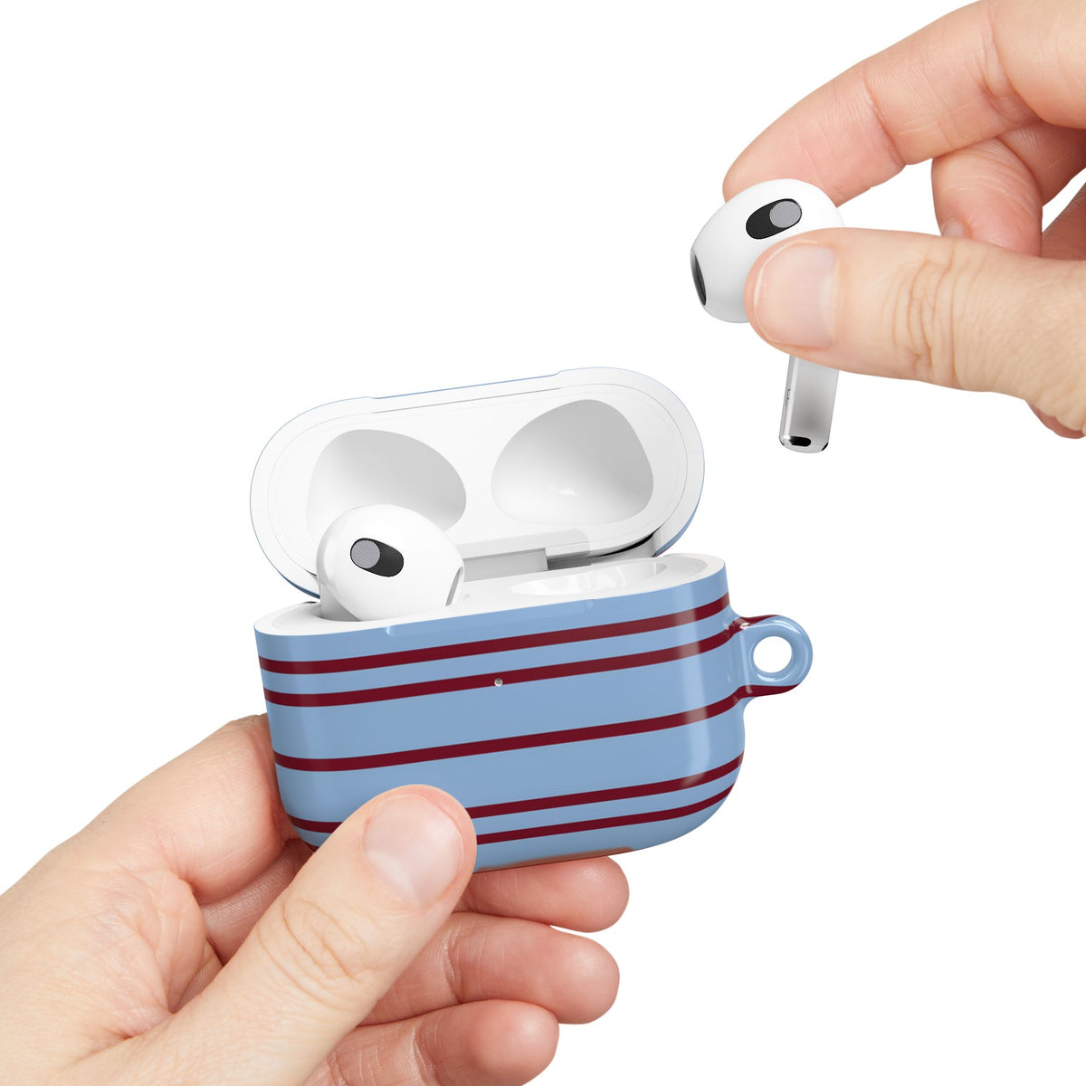 Nautical Stripe AirPod Case – Slim Protective Charging Case