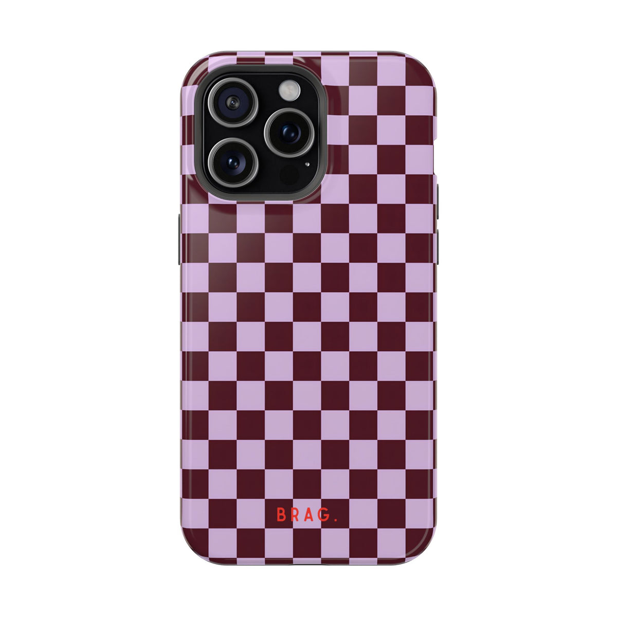 Cherry Check Magnetic Impact-Resistant Phone Case