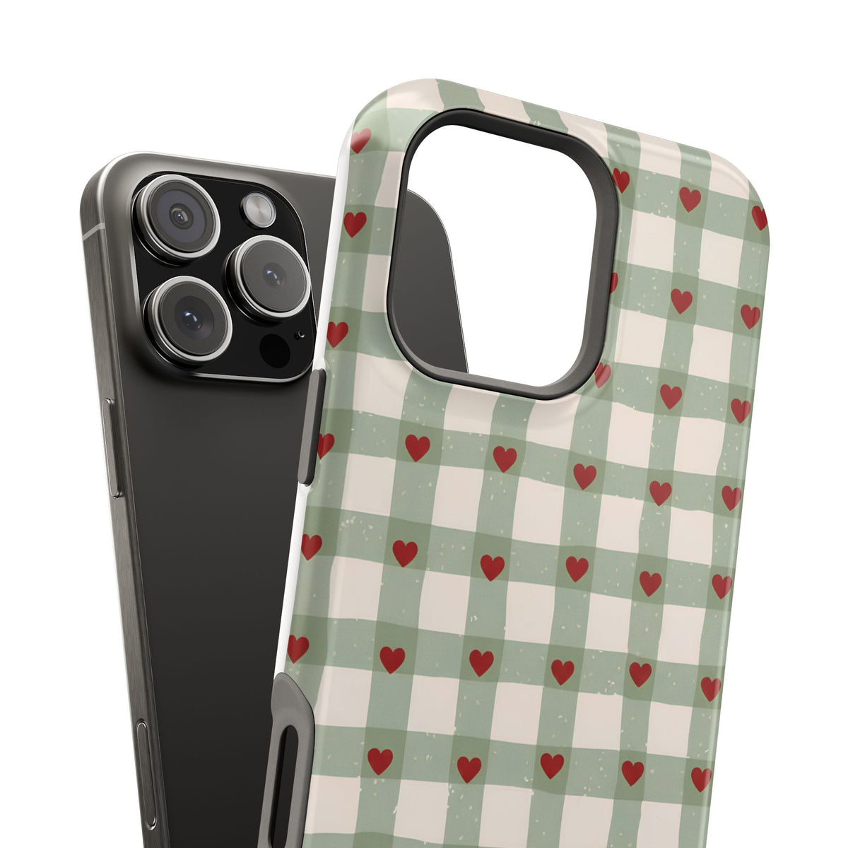 Mint Hearts Magnetic Impact-Resistant Phone Case